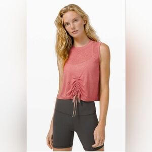 Lululemon Cinch Me Up Front Tie Up Crop Tank Top; *Veil Cherry Tint Pink; Size 4